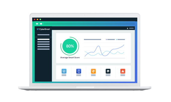 CyberSmart dashboard on a laptop